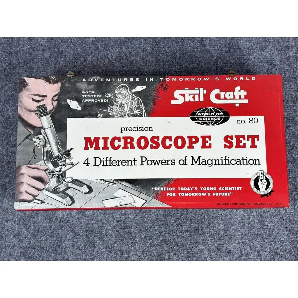 VTG Skil Craft‎ Precision Microscope Set Rare No.80 Handy Andy 1954 Kids Science